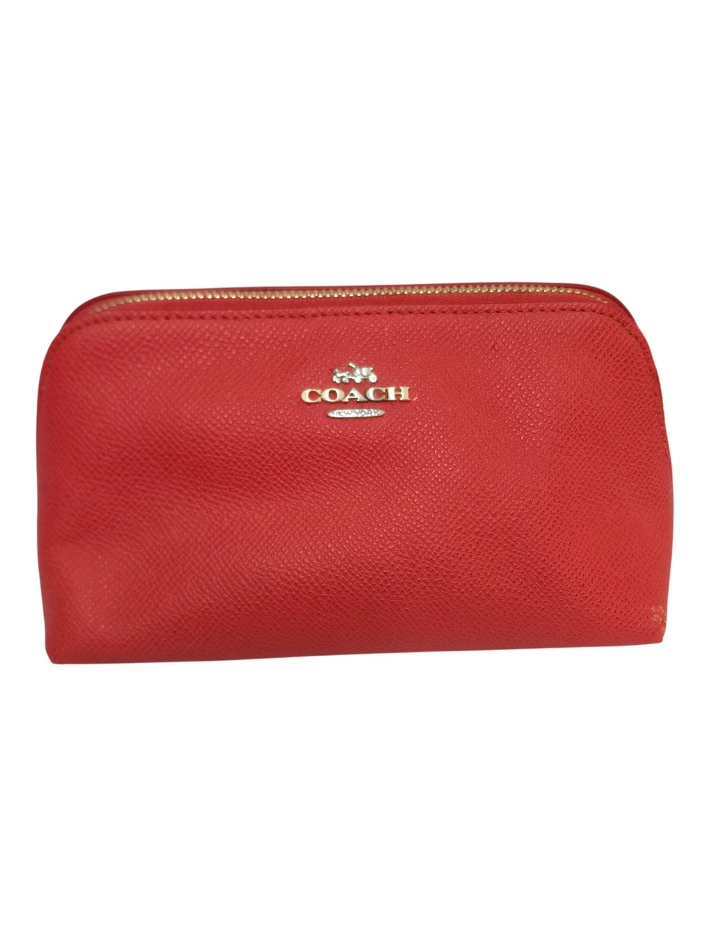 Coach Coral Crossgrain Leather Cosmetic Makeup Bag Style 53067